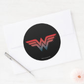 Sticker Rond Wonder Woman Red Blue Gradient Logo (Enveloppe)