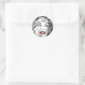 Sticker Rond Wonder Woman Red Lips (Sac)