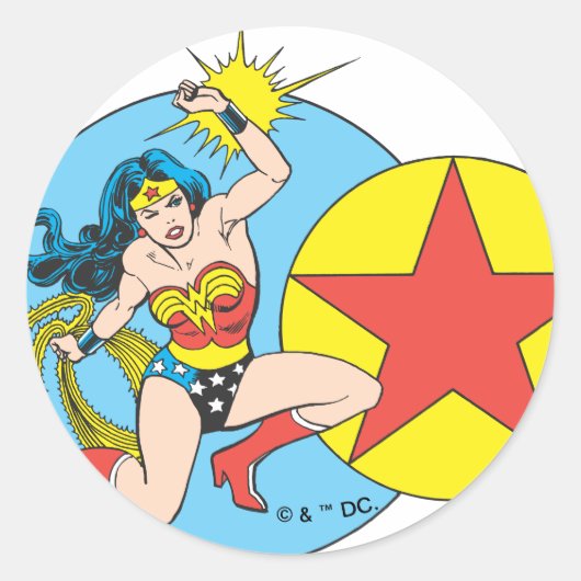 Sticker Rond Wonder Woman Red Star (Devant)