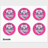 Sticker Rond Wonder Woman Retro Glam Rock Graphic (Feuille)