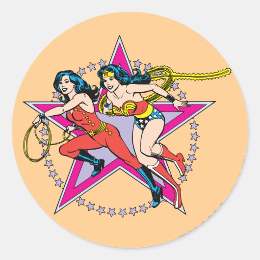 Sticker Rond Wonder Woman Star Arrière - plan (Devant)