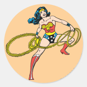 Sticker Rond Wonder Woman Swing Lasso Right