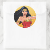 Sticker Rond Wonder Woman With Lasso - Lutte Pour La Justice (Sac)