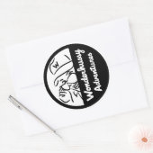 Sticker Rond Wonderhussy Adventures Black & White Peek-a-boo (Enveloppe)