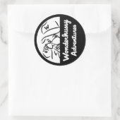 Sticker Rond Wonderhussy Adventures Black & White Peek-a-boo (Sac)