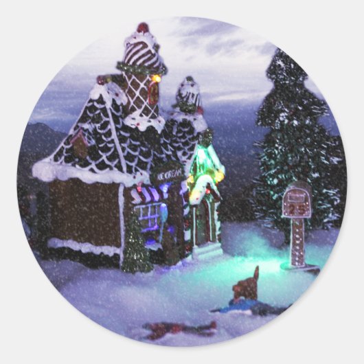 Sticker Rond Wonderland Snow Scene 2020 (Devant)