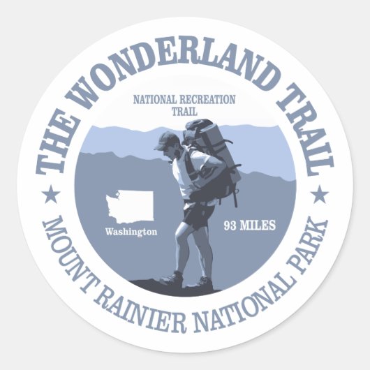 Sticker Rond Wonderland Trail (rd) (Devant)