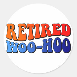 Sticker Rond Woo Hoo retraitée Texte Super Vintage