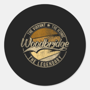 Sticker Rond Woodbridge Nj Nouveau Jersey Usé Vintage