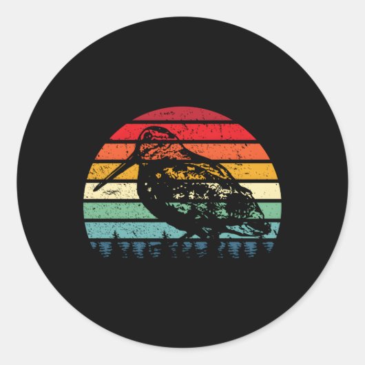 Sticker Rond Woodcock Hunter Timberdoodle Bogsucker Hokumpoke (Devant)