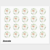Sticker Rond Woodland Animals Baby Shower  (Feuille)
