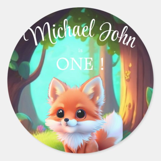 Sticker Rond Woodland forêt amis mignon bébé foin (Devant)