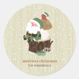 Sticker Rond Woodland Père Noël