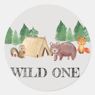 Sticker Rond Woodland Wild ONE