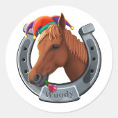 Sticker Rond Woody le poney (Devant)