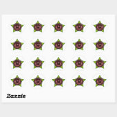 Sticker Rond Woofer star Rasta Dub Reggae Dubstep (Feuille)