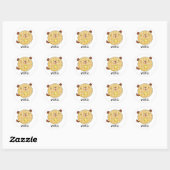 Sticker Rond Woofles Doggy Doggy Waffle Pun (Feuille)