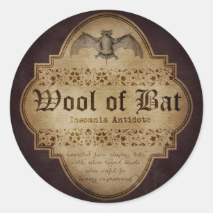 Sticker Rond Woolf de l'appothécaire de chauve-souris