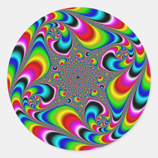 Sticker Rond Woooo Mandelbrot Fractal (Devant)