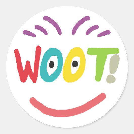 Sticker Rond Woot ! (Devant)