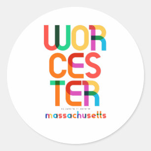 Sticker Rond Worcester Massachusetts milieu du XXe siècle, Art