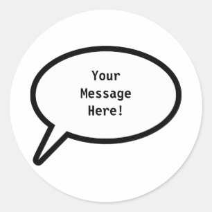 Sticker Rond Word Balloon, YourMessageHere !