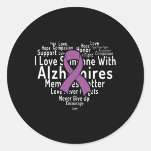 Sticker Rond Word Cloud appuie Alzheimer Alzheimers Sensibilisa