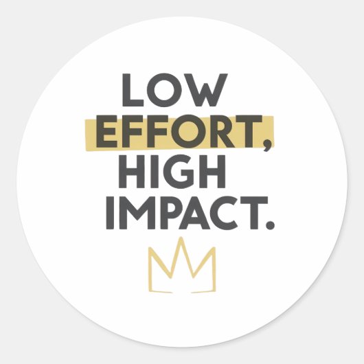 Sticker Rond Work Smart Not Hard Modern Typography (Devant)