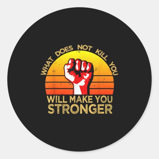 Sticker Rond Workout Insration Motivational Saying Men Women  (Devant)