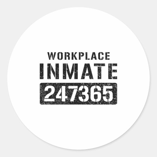 Sticker Rond Workplace Worker Prisoner Inmate Halloween Costume (Devant)