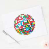 Sticker Rond World Flags, Globe (Enveloppe)