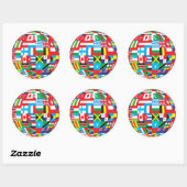 Sticker Rond World Flags, Globe (Feuille)