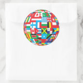 Sticker Rond World Flags, Globe (Sac)