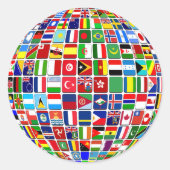 Sticker Rond World Flags Globe, International, (Devant)