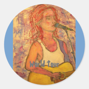 Sticker Rond World Tour fille acoustique