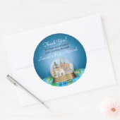 Sticker Rond World Travel Snow Globe Bar Bat mitzvah (Enveloppe)