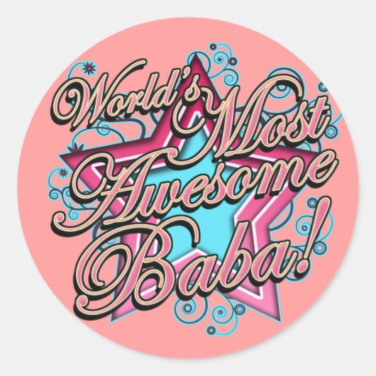 Sticker Rond Worlds Best Baba (Devant)
