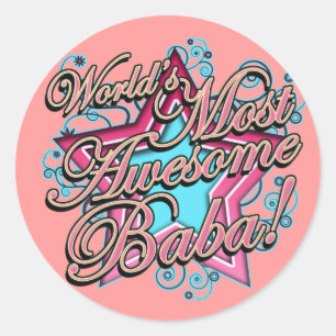 Sticker Rond Worlds Best Baba