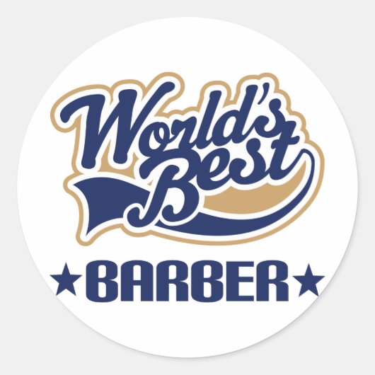 Sticker Rond Worlds Best Barber (Devant)