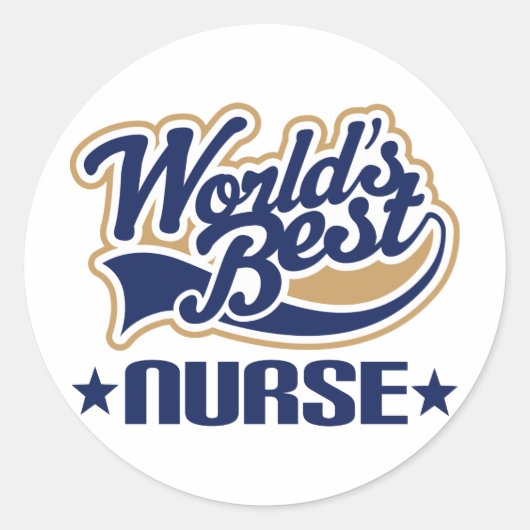 Sticker Rond Worlds Best Nurse (Devant)