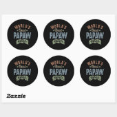 Sticker Rond Worlds Best Papaw (Feuille)