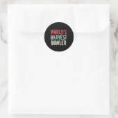 Sticker Rond Worlest Okayest Bowler Track Bowling Crew Spare (Sac)