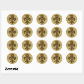Sticker Rond Worn Fleur De Lis (Feuille)