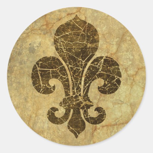 Sticker Rond Worn Fleur De Lis (Devant)