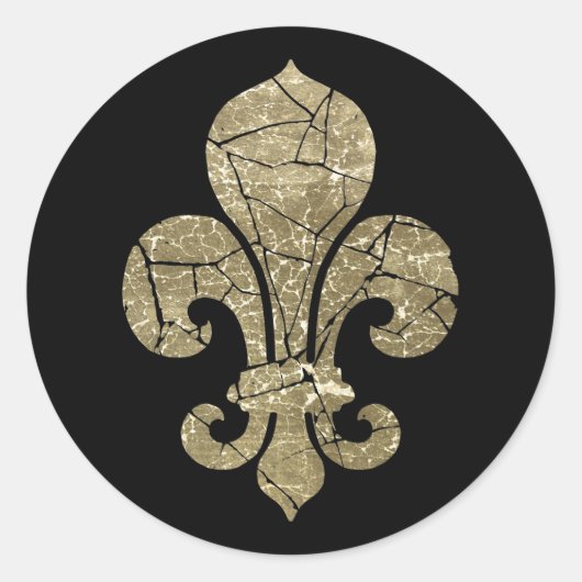Sticker Rond Worn Fleur De Lis (Devant)