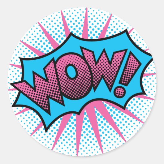 Sticker Rond Wouah Design de texte (Devant)