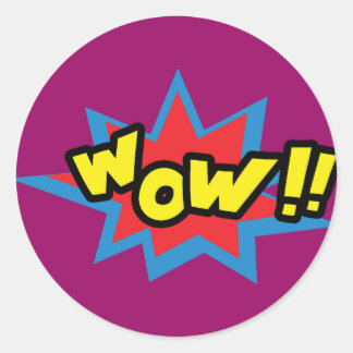 Sticker Rond Wow Pop Art