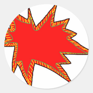 Sticker Rond Wow Pop Pow Comic Art Super Heroes Word Buble