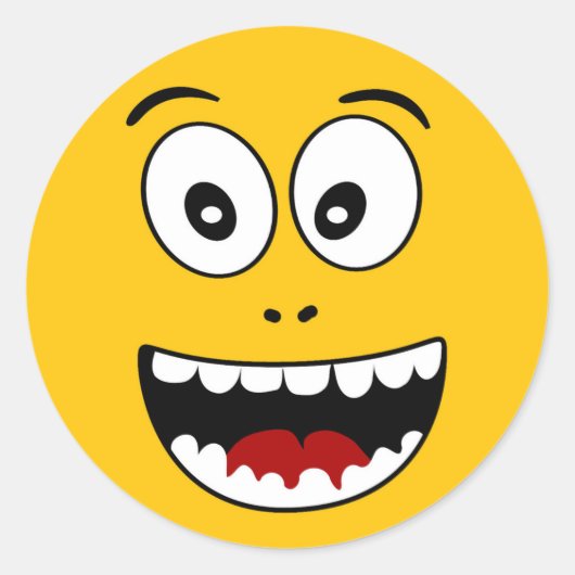 Sticker Rond Wow Yellow Emoji (Devant)