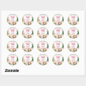 Sticker Rond Wreath Cheetah Print Safari Anniversaire (Feuille)